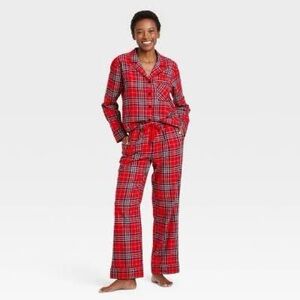 Flannel red plaid pajama set